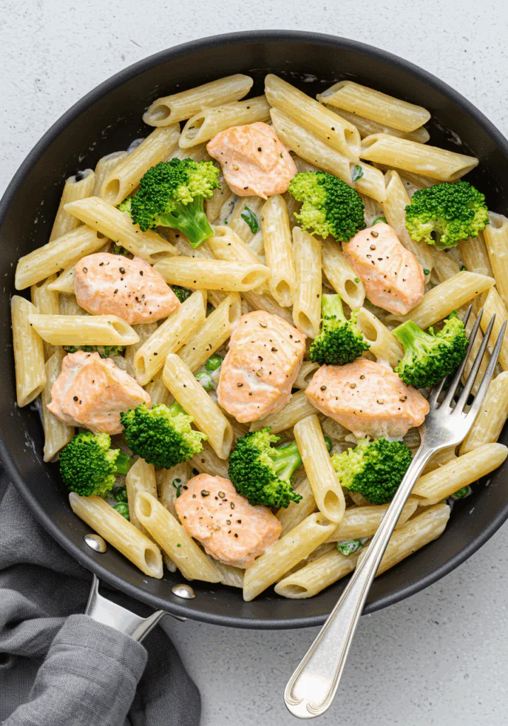 Salmon and Broccoli Pasta