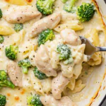 Keto Chicken Alfredo with Broccoli Bake