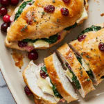 Cranberry & Spinach Stuffed Chicken Breasts with Brie