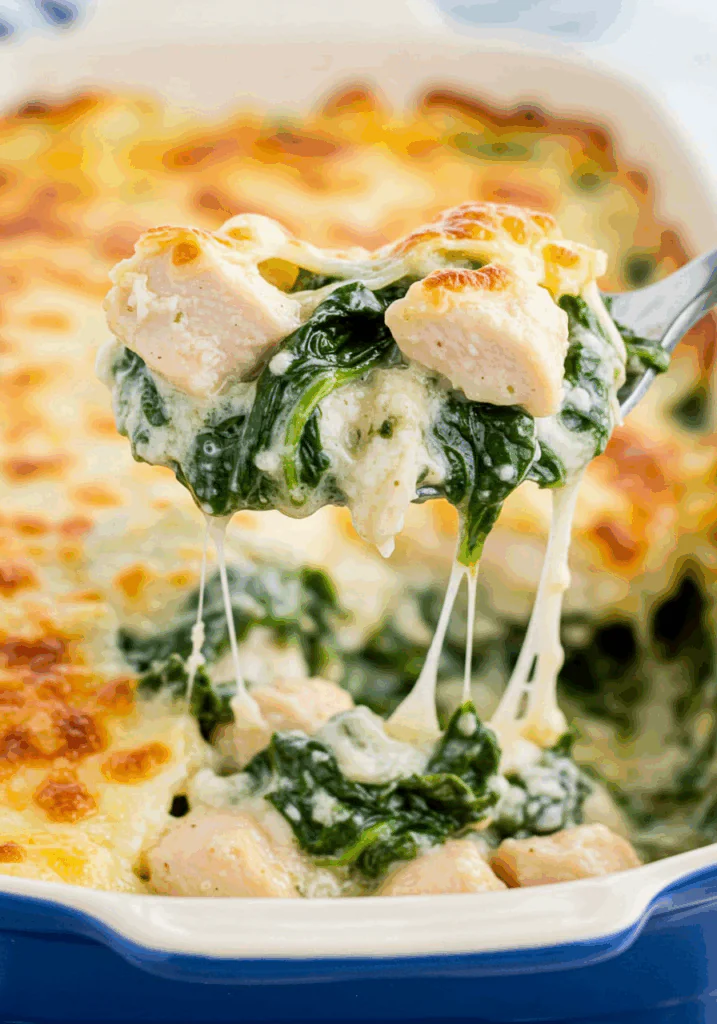 Chicken and Spinach Casserole with Cream Cheese