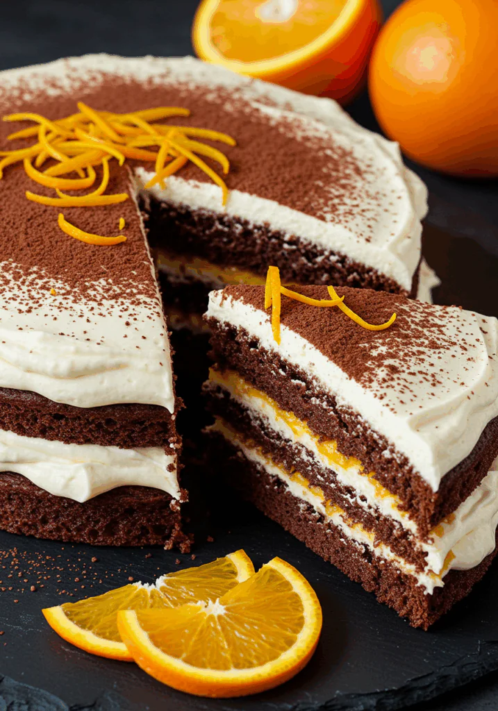 Chocolate Orange Cheesecake Layer Cake