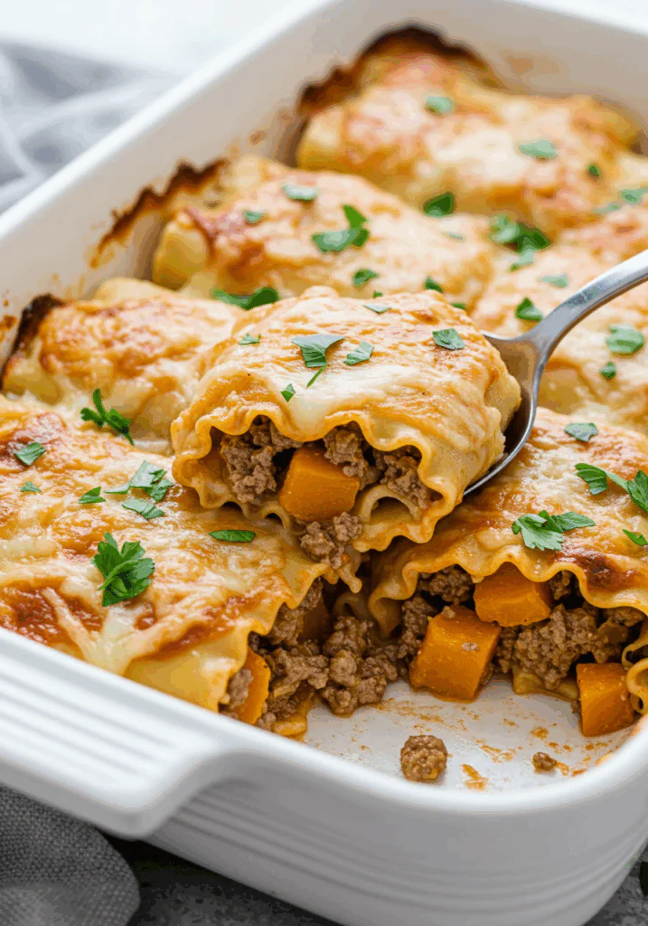 Creamy Butternut Squash Lasagna Roll-Ups