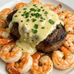 Surf and Turf with Creamy Garlic Sauce