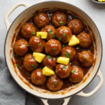 Slow Cooker Pineapple Barbecue Meatballs