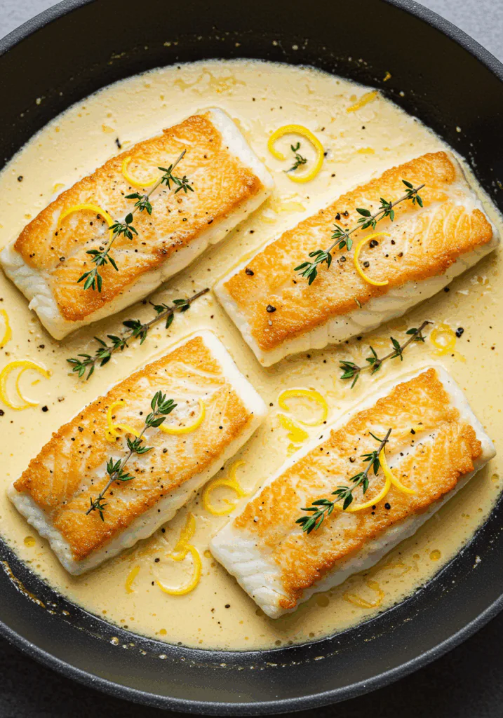 Baked Cod in Coconut Lemon Cream Sauce