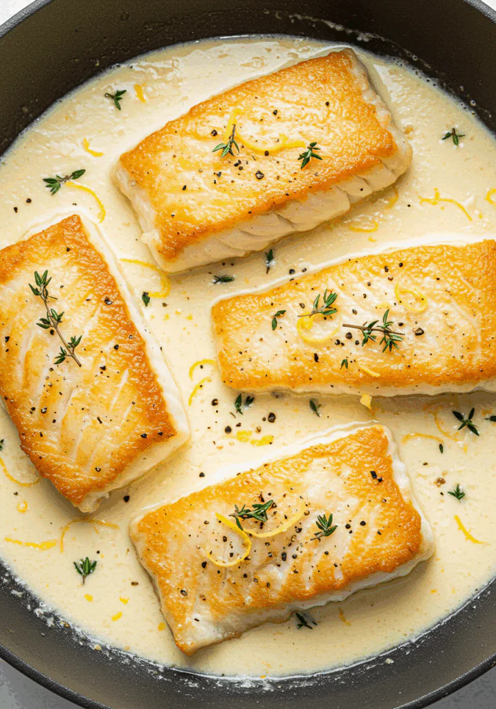 Baked Cod in Coconut Lemon Cream Sauce