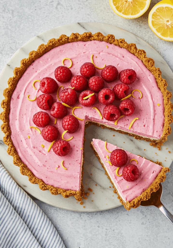 No-Bake Lemon Raspberry Cheesecake