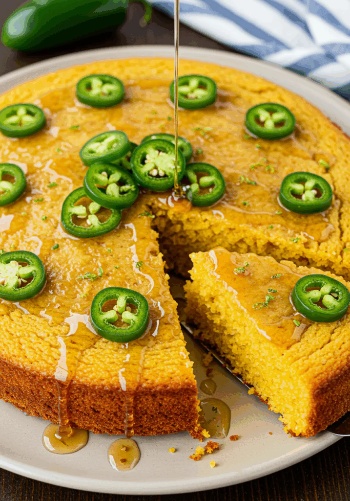 Spicy Jalapeño Cornbread with Sweet Lime Honey Glaze