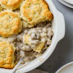 Turkey Sausage Gravy and Biscuit Pie