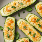 Gourmet Garlic Zucchini Steaks with Cheese