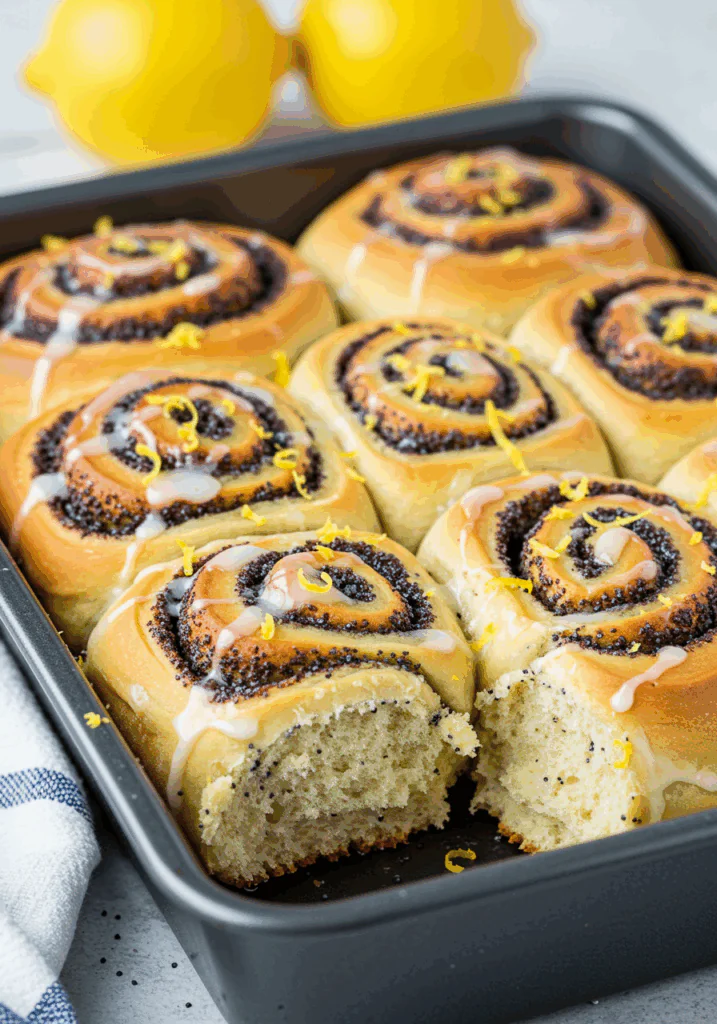 Fluffy Lemon Poppy Seed Sweet Rolls