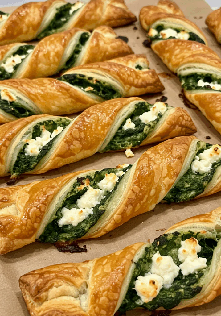 Spinach and Feta Puff Pastry Twists