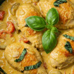 Basil Chicken with Coconut Curry Sauce