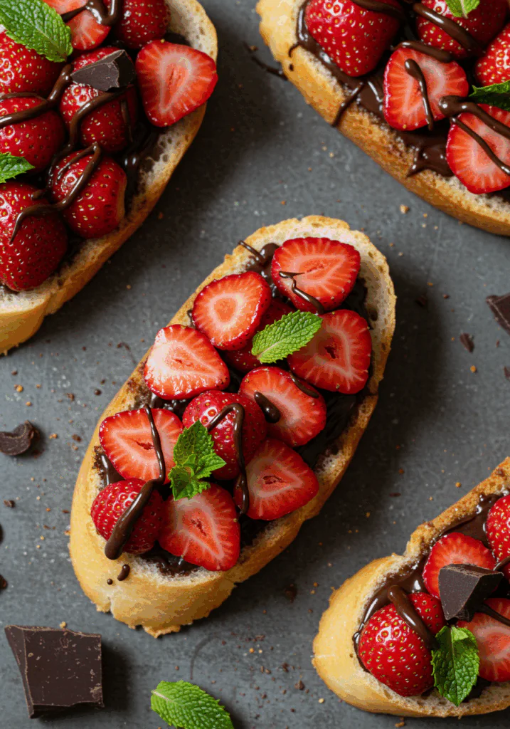 Chocolate Strawberry Bruschetta