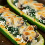 Vegetarian Spinach and Ricotta Zucchini Boats