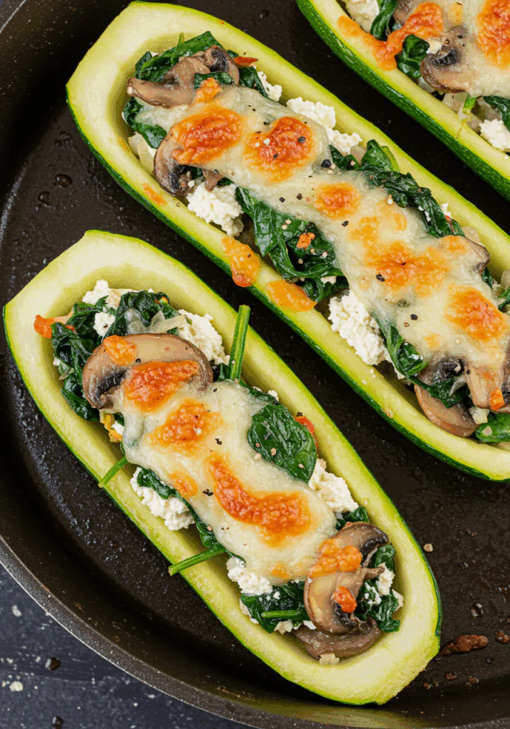 Vegetarian Spinach and Ricotta Zucchini Boats