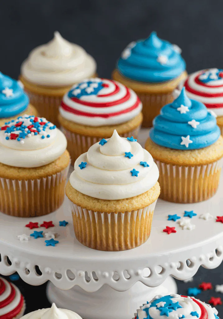 Patriotic Cookies & Cream Cupcakes