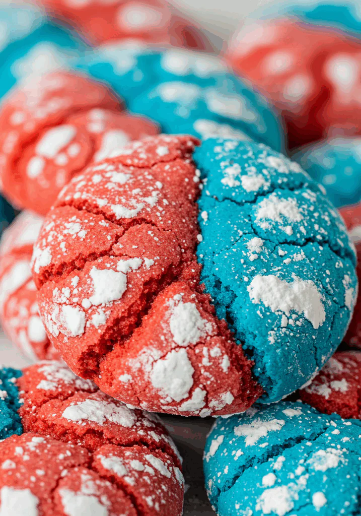 Patriotic Crinkle Cookies with a Butter-Rich Base