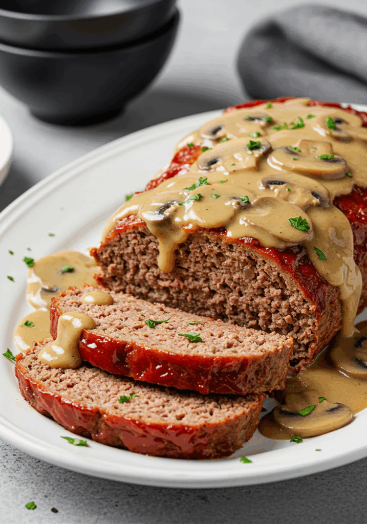 Meatloaf with Mushroom Gravy