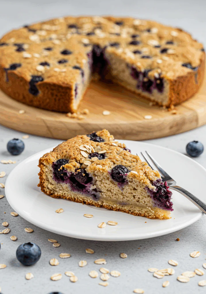 Healthy Yogurt Oat Blueberry Breakfast Cake