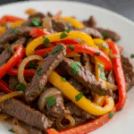 Pepper Steak with Bell Peppers and Onion