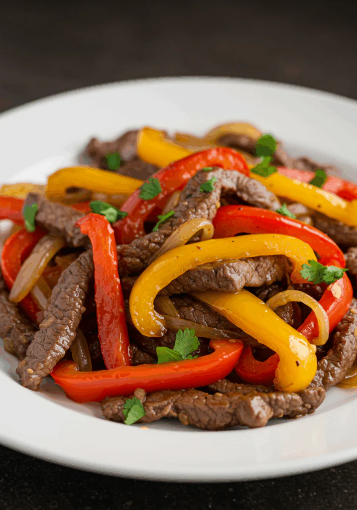 Pepper Steak with Bell Peppers and Onion