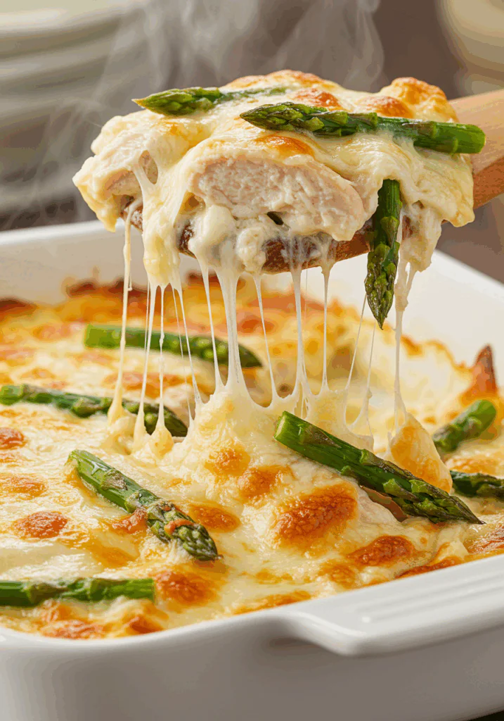 Chicken Casserole with Asparagus and Mozzarella