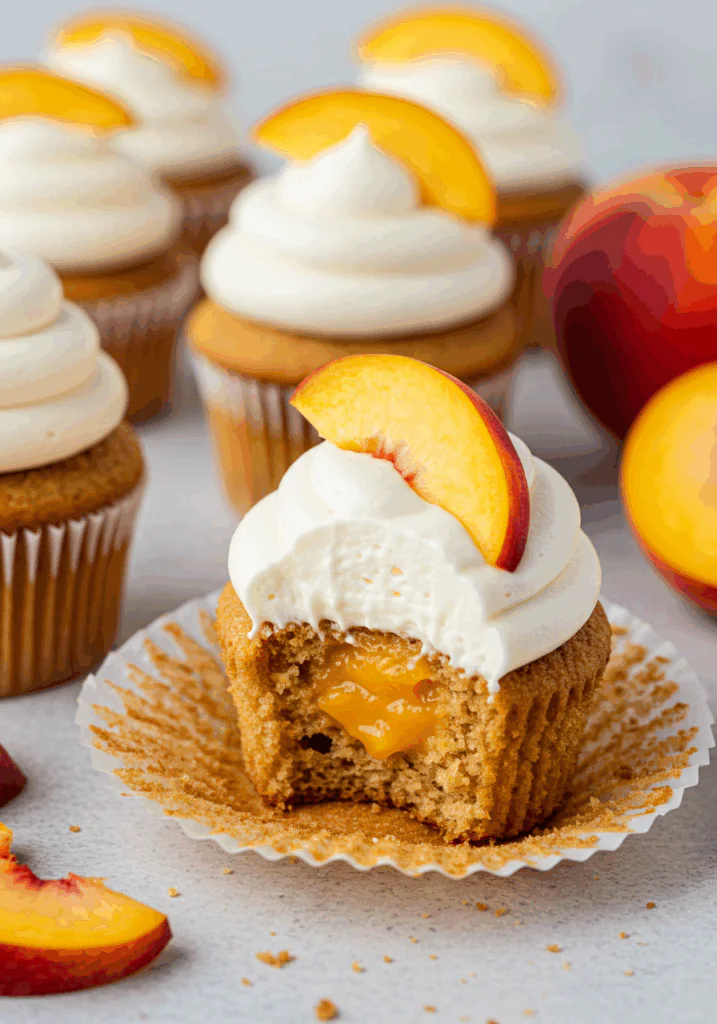 Peach & Honey Cheesecake Cupcakes
