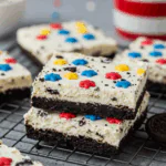 No Bake Fireworks Oreo Cheesecake Bars