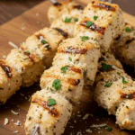 Grilled Ranch Garlic Parmesan Chicken Skewers