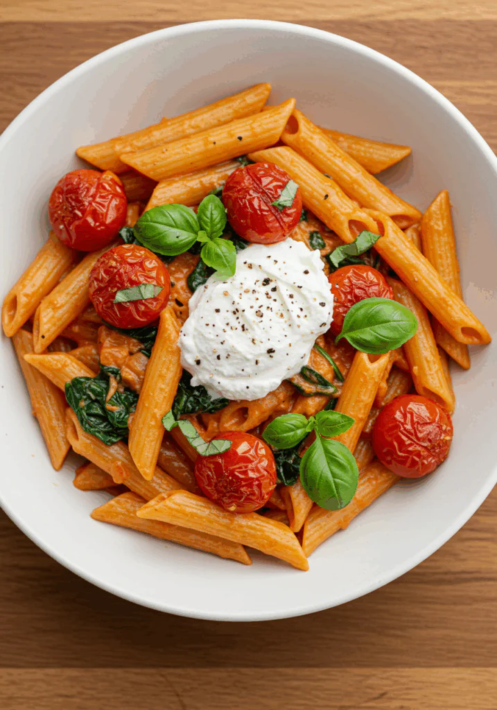 Roasted Tomato and Garlic Ricotta Pasta