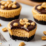 Mini Chocolate and Peanut Butter Cheesecakes