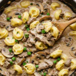 Creamy Beef and Mushroom Tortellini Skillet