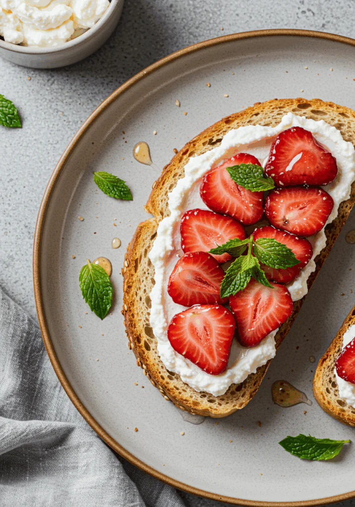 Roasted Strawberry Whipped Ricotta Toast