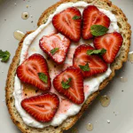 Roasted Strawberry Whipped Ricotta Toast